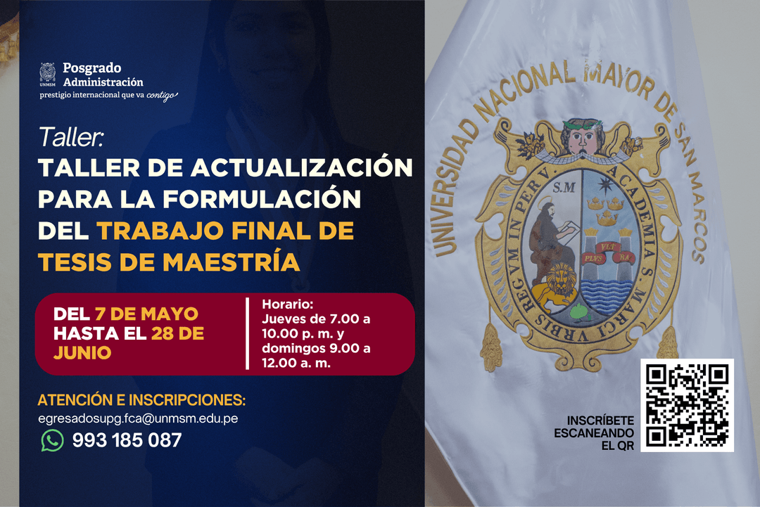 Taller: Actualización para la formulación del TRABAJO FINAL de tesis de maestría