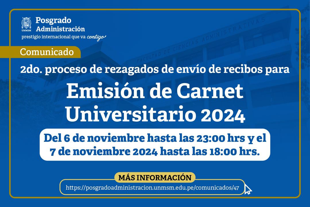 2do. PROCESO DE REZAGADOS DE ENVÍO DE RECIBOS PARA EMISIÓN DE CARNET UNIVERSITARIO 2024