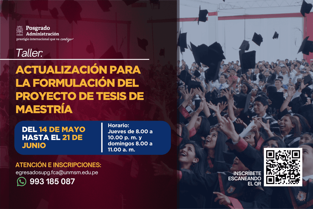 Taller: Actualización para la formulación del proyecto de tesis de maestría.