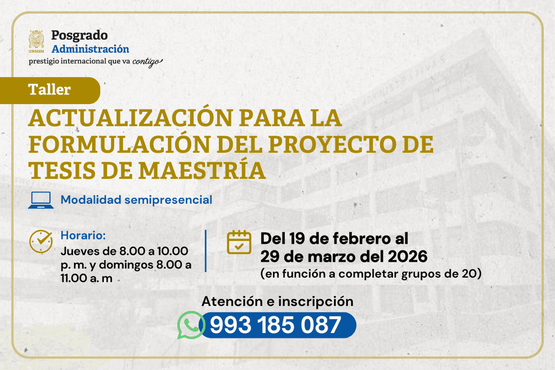 Taller: Actualización para la formulación del proyecto de tesis de maestría
