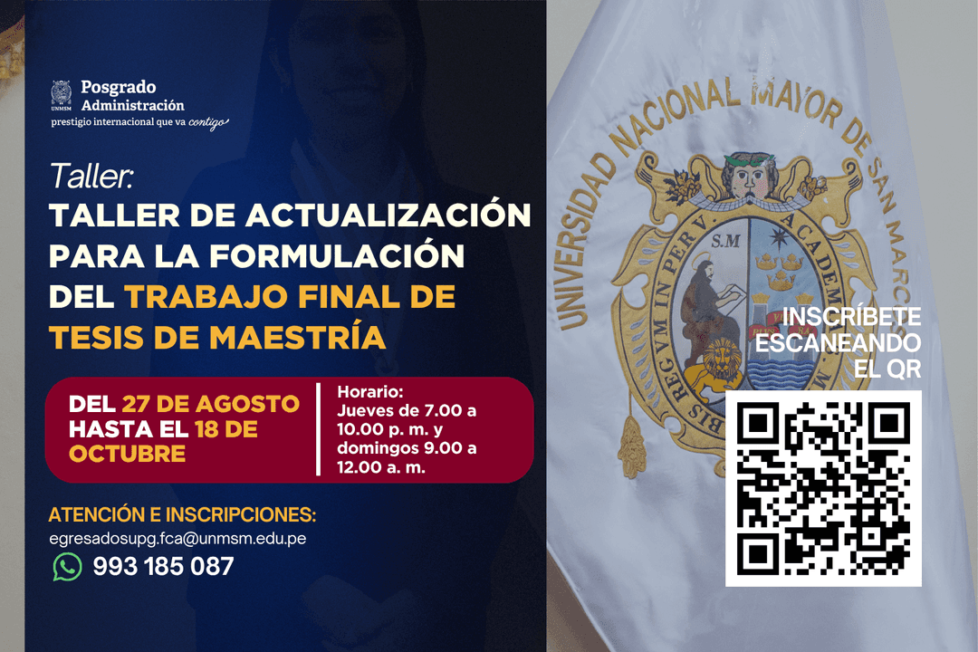 Taller: Actualización para la formulación del TRABAJO FINAL de tesis de maestría
