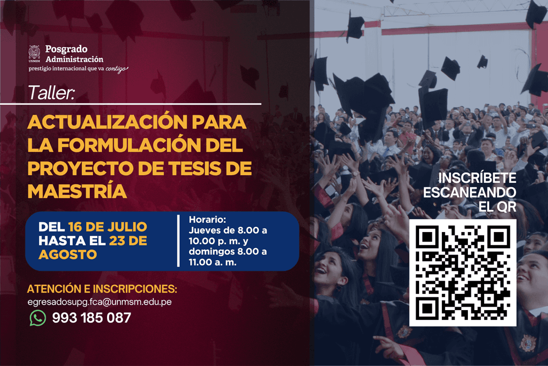 Taller: Actualización para la formulación del proyecto de tesis de maestría.