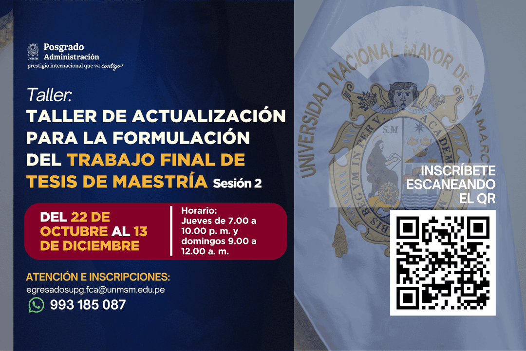 Taller: Actualización para la formulación del TRABAJO FINAL de tesis de maestría