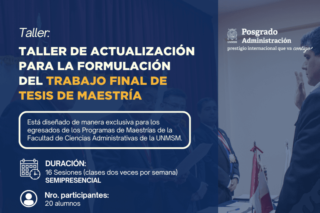 Taller: Actualización para la formulación del TRABAJO FINAL de tesis de maestría